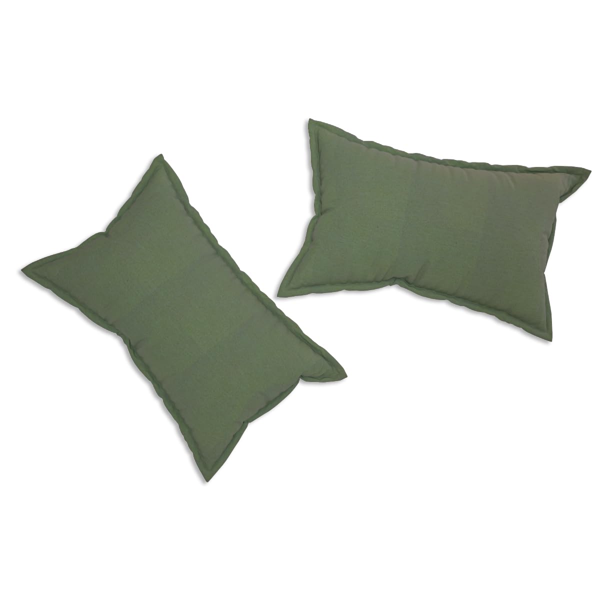 Living Leisure 600 Thread Count Cotton Satin Flat Bedsheet Set with 2 Pillowcases, Green ,King