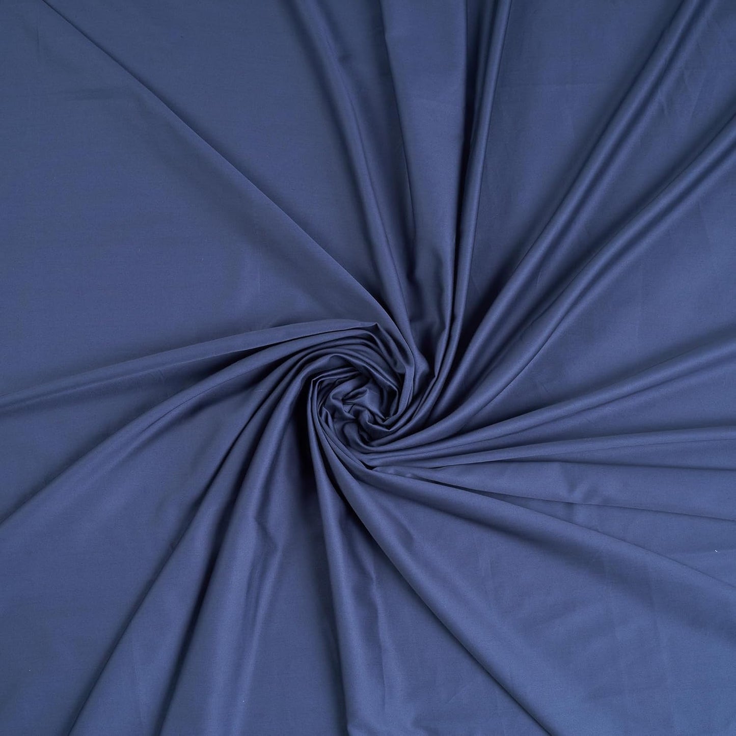 Living Leisure 400 Thread Count Cotton Satin Flat Bedsheet Set with 2 Pillowcases, Navy Blue , King